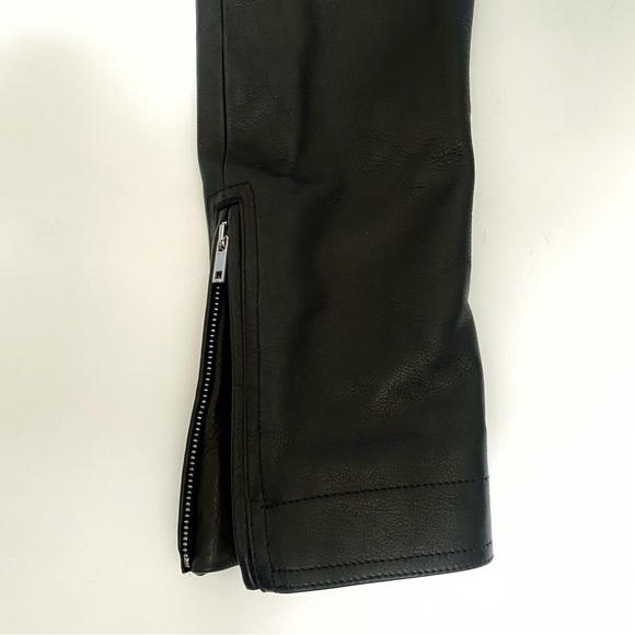 RICK OWENS BLACK LEATHER SILVER ZIP UP MOTORCYCLE MOTO BIKER JACKET - Picture 11 of 16